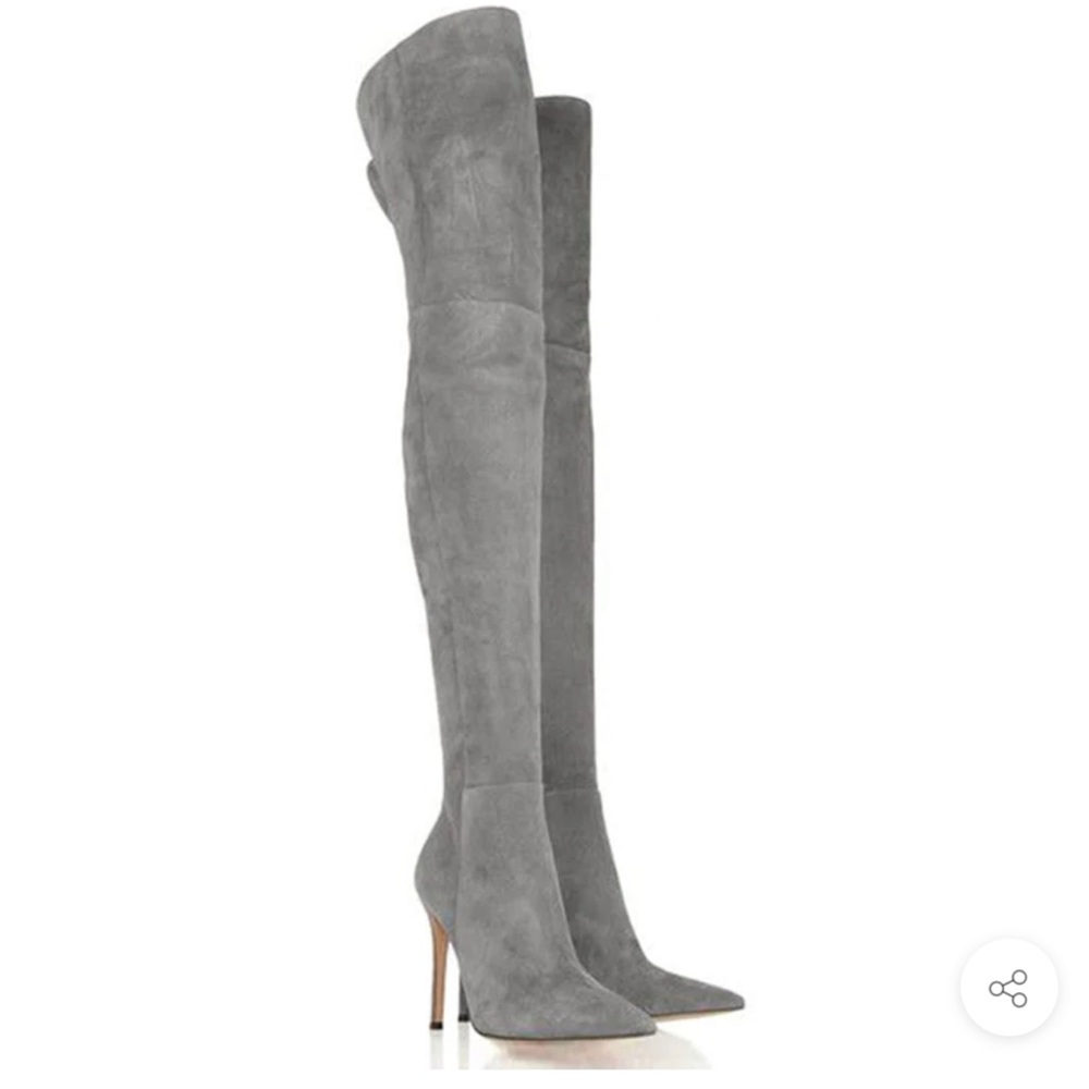 Suede Thigh high stiletto pointy boots!